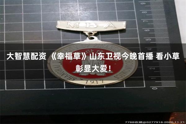 大智慧配资 《幸福草》山东卫视今晚首播 看小草彰显大爱！