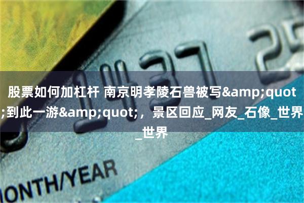 股票如何加杠杆 南京明孝陵石兽被写&quot;到此一游&quot;，景区回应_网友_石像_世界