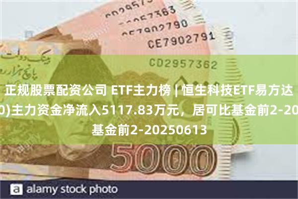正规股票配资公司 ETF主力榜 | 恒生科技ETF易方达(513010)主力资金净流入5117.83万元，居可比基金前2-20250613